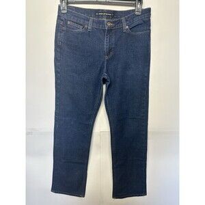 DKNY Jeans Women's Size 12 Mid Rise Straight Leg Dark Wash Stretch Denim Jeans